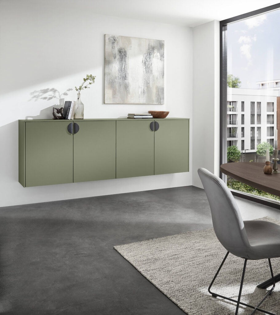 Meuble de rangement suspendu pour salle à manger au design épuré